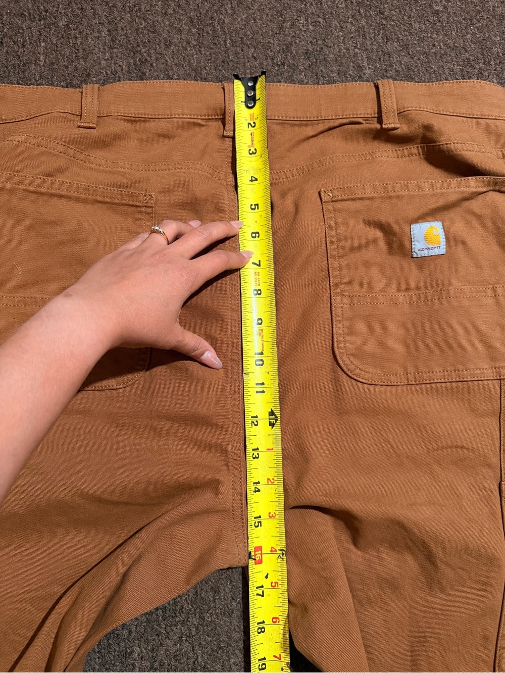 Carhartt Brown Work Pants with Pocket Patch - Picture 6 of 12